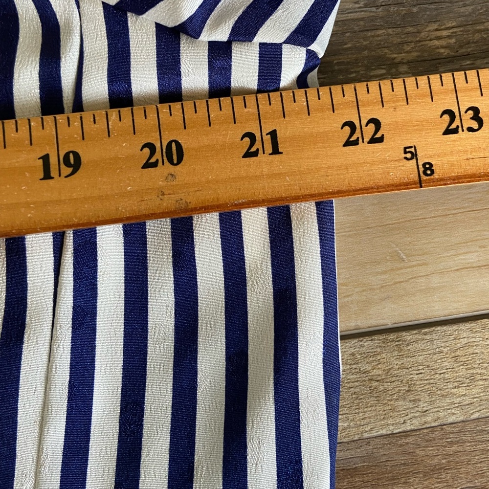 Leslie Fay Women's 80s 90s Satin Stripes Double Breasted Jacket Size 18 Nautical - Picture 6 of 11